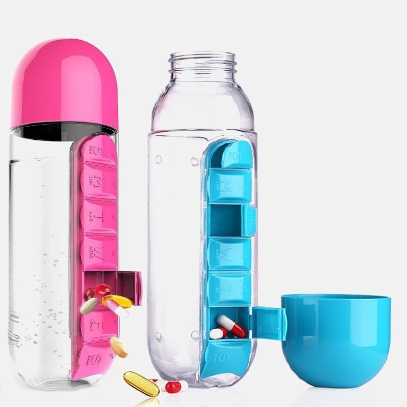 Portable 2 In 1 Pill Box Cum Water Bottle