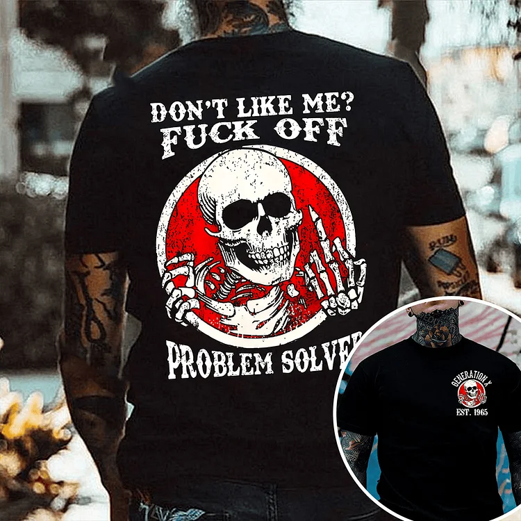 Generation X 2 Side T-shirt, Fuck Off Problem Solved Shirt, Unisex Hoodie, Custom Year Of Birth Sweatshirt