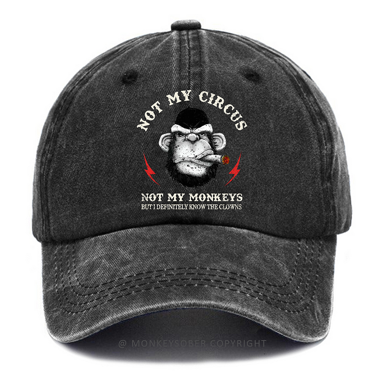 Not My Circus Not My Monkeys But I Definitely Know The Clowns Washed Baseball Caps
