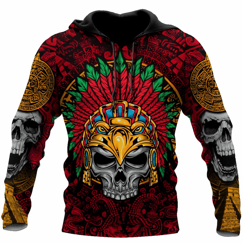 Erpret Fashion 3D Print Mexico Flag National Emblem Hoodie Men Tops Autumn Long Sleeve Mexican Aztec Sweatshirt Streetwear Clothing