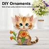 2D Flat DIY Cat Acrylic Shaking Head Diamond Painting Tabletop Ornaments Kit