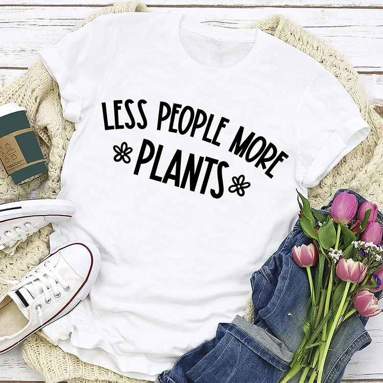 Less People More Plants  T-shirt Tee -02674-Annaletters