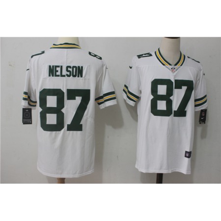 Men's  Green Bay Packers #87 Jordy Nelson White Stitched NFL Vapor Untouchable Limited Jersey