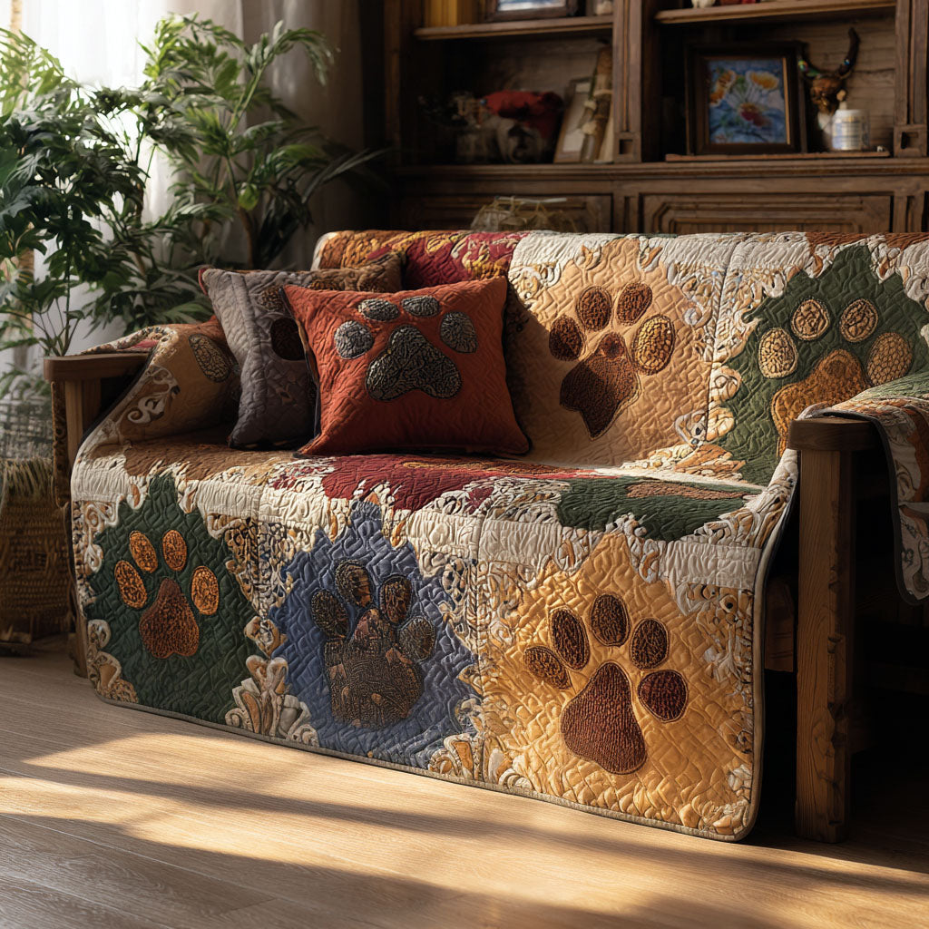 Paw Country Comfort Quilted Sofa Cover NCU0PT10892 everthome