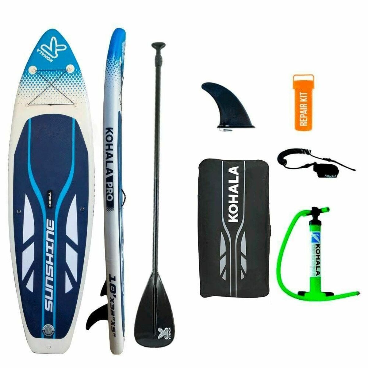 Inflatable Paddle Surf Board with Accessories  Kohala Sunshine White (305 x 81 x 12 cm) - sale.kim -  endless selection of finest brands