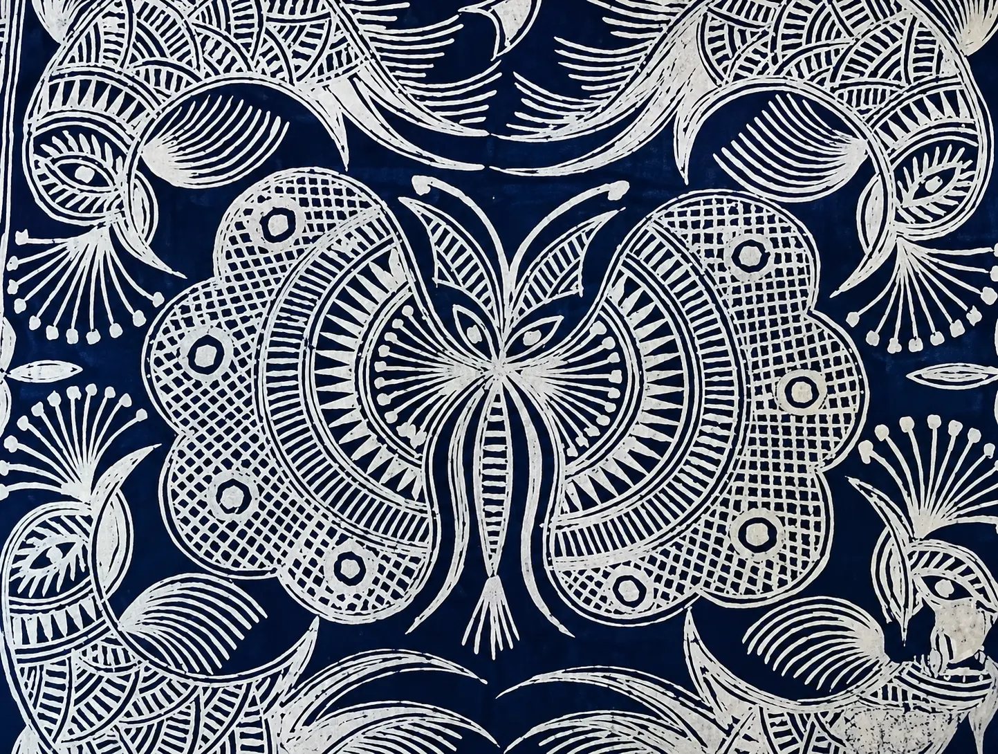 Butterfly motif in Chinese indigo batik
