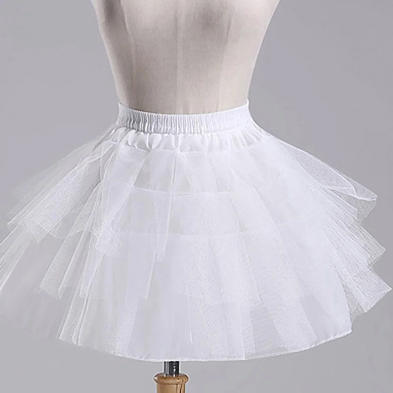 White Petticoat Under Wedding Dress Prom Party Dress Accessories Petticoats For Girl Skirt Kid Crinoline Longo Ball Gown Vestido