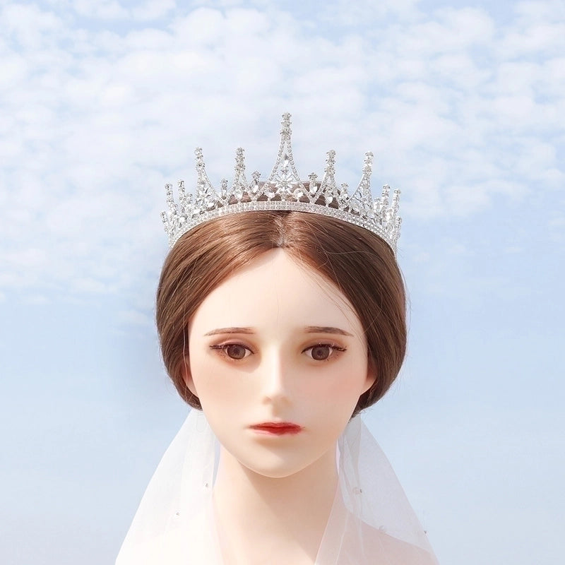 Bridal Crown Earrings Suit Temperament Ladies Dress Accessories Shape Birthday Cake Crown