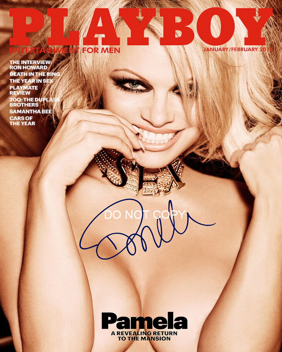 Pamela Anderson - Autographed Signed 8x10 Photo Poster painting (Playboy February 2016) Reprint