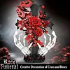 Gothic Cross & Rose & Skeleton Hand Building Blocks Set Building Bricks Kit Construction Bricks Toy Gifts for Anniversaries Valentines Day Halloween