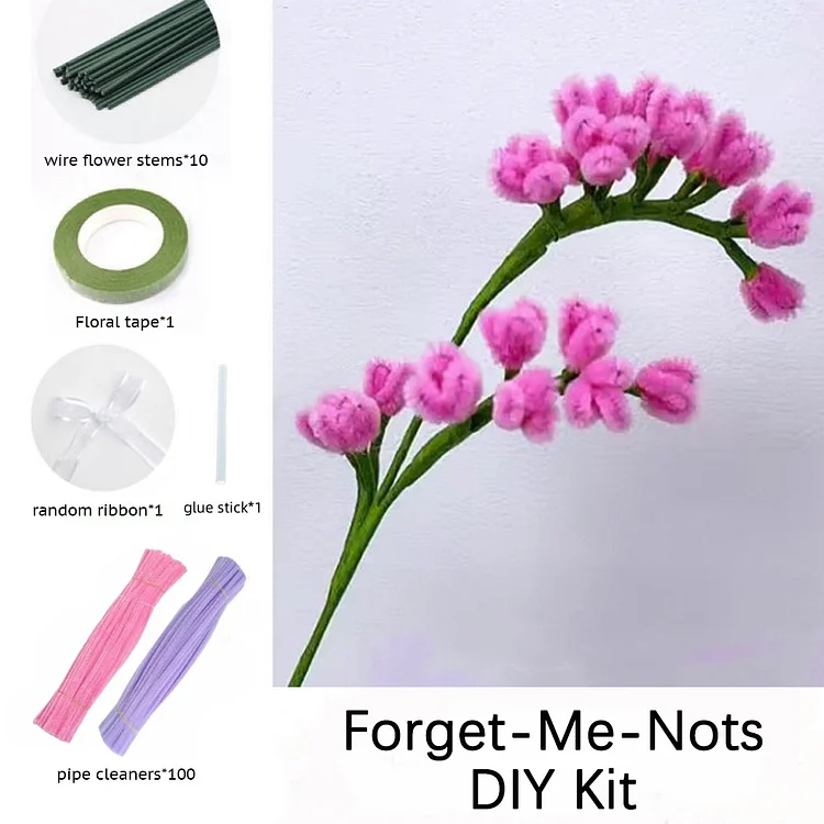DIY Pipe Cleaners Kit - Forget-Me-Nots