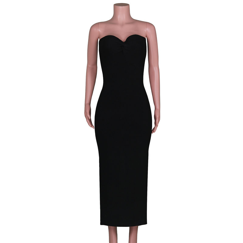 Ootddress Strapless Knit Maxi Dresses For Women Summer Beach Party Bodycon Dress Off-Shoulder Twist Knitting Evening Backless Dress