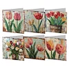 (US Only)6PCS Tulip Pattern DIY Diamond Art Greeting Cards Diamond Art Handmade Cards