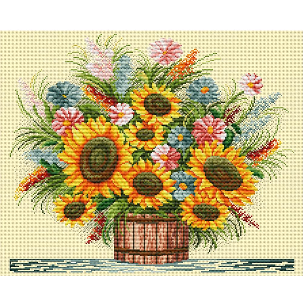 

Sunflower - 11CT Stamped Cross Stitch - 57*49cm, 501 Original
