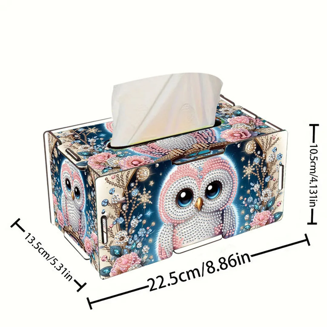 Wooden Diamond Painting Tissue Box for Home and Office Decoration(CZH006)