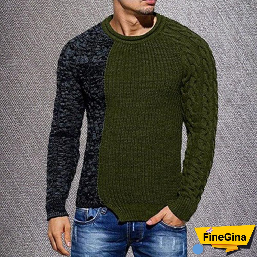 Autumn And Winter New Casual Men's Low Round Collar Sweater