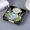 Diamond Painting Snowman Leather Notecard Box Gem Art Sticky Note Holder