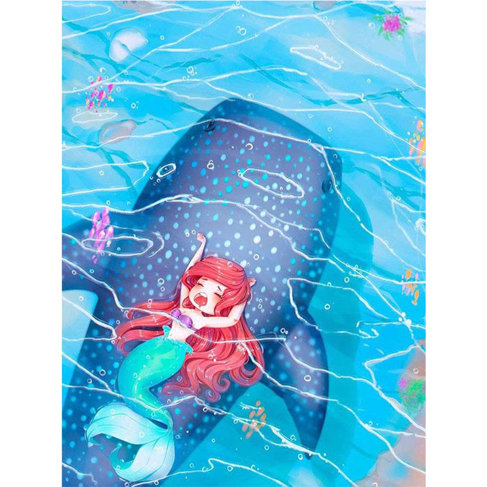 

Mermaid Whale - 11CT Stamped Cross Stitch - 40*50CM, 501 Original