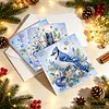 6pcs DIY Blue Christmas Diamond Painting 3D Greeting Card
