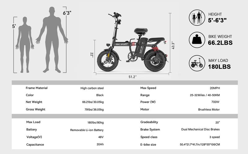 Product Introduction of DDC M1 Budget Electric Bike for Adults.Powerful Folding Ebike. Removable Battery.14-inch Tires. Commuting E-Bike With Basket.Cheap Ebike for gift.Summer Outdoor Sports.Unisex.Votorcycle Riding.Motorcycle use Adventurous Rider.Street use Matte Black ebike 11