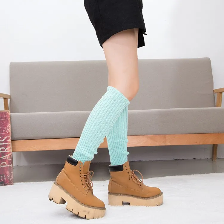 Leg Warmers Women Elegant Winter Warm Trendy All-match Womens Korean Style Knitting Keep Knee Students Leisure Female Chic 2020