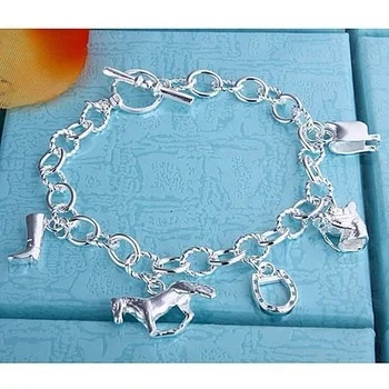 925 silver fashion bracelet horse hoof jewelry