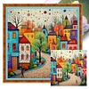 Colorful Hut-14CT Stamped Cross Stitch 40*40cm/15.75*15.75in