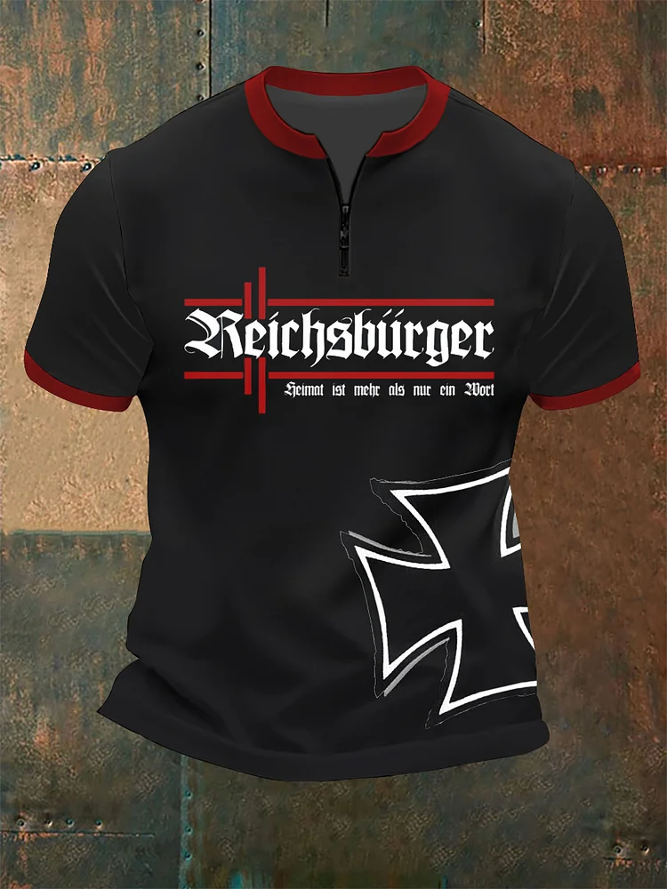 Herren Reichs bürger Heimat bedrucktes Kurzarm-T-Shirt