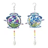 2pcs DIY Diamond Painting Flower Wind Chimes Crystal Window Suncatcher Craft Set Birthday Gifts Home Garden Decor