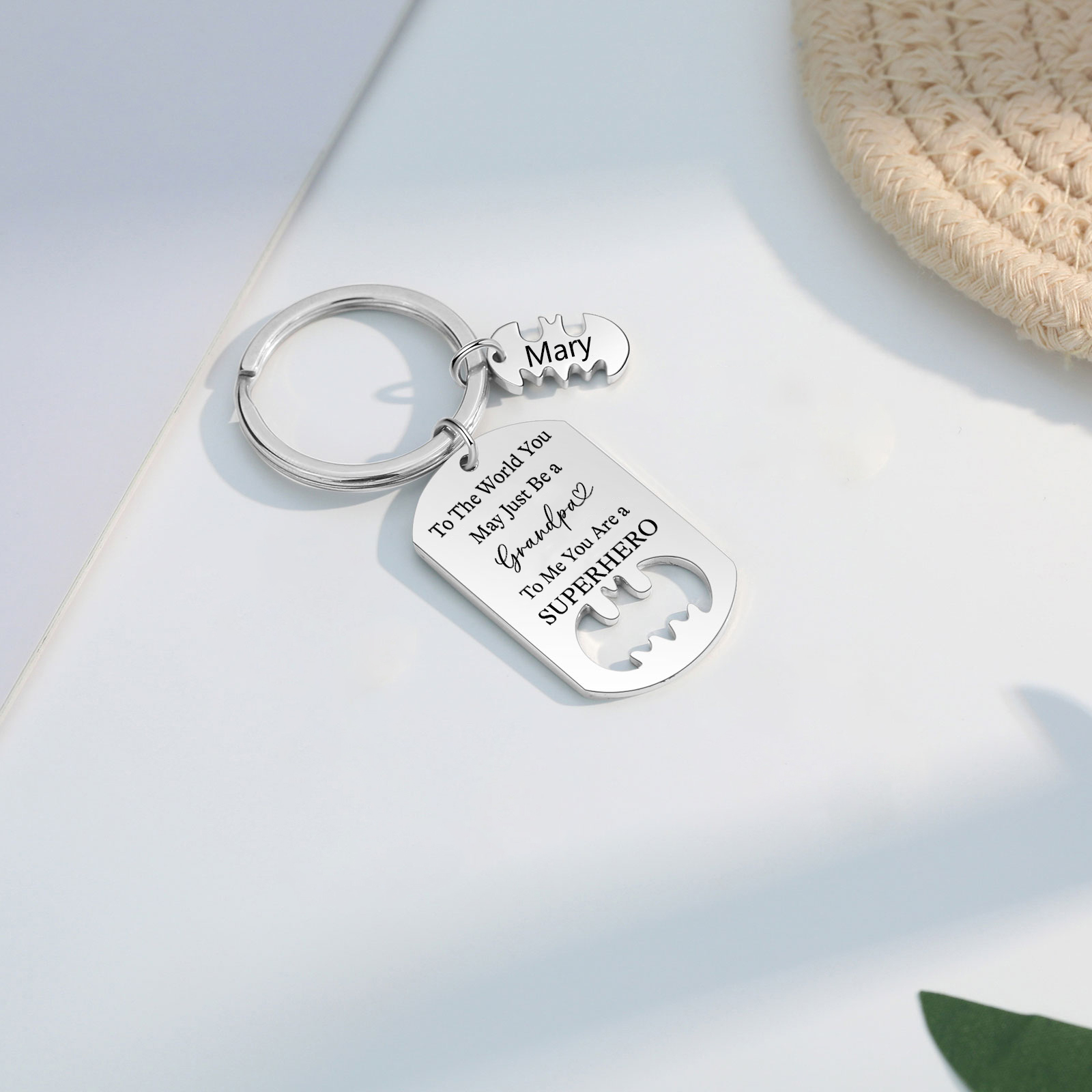 You Are A Superhero Keychain Personalised 1 Name Bat Keychain Engraved Gift for Dad/Grandpa/Grandad/Mom/Mum-Jessemade AU