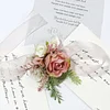 10PCS Morandi Wedding Catering Bridal Groom Guests Corsage Boutonniere Wrist Artificial Flower Bouquets