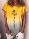Women's Dandelion Print Round Neck Short Sleeves