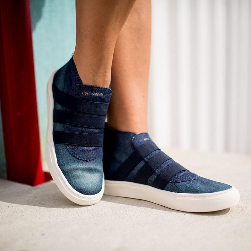 denim slip on trainers