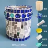 Glass Mosaic Art DIY Kit With Wood Pen Holder Square Crystal Mosaic Supplies Art Kit 