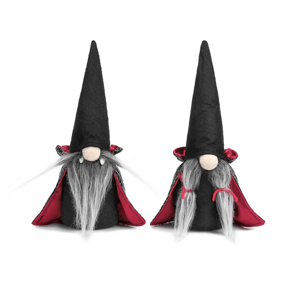 

Halloween Dwarf Decoration Faceless Doll Black Witch Cloak Hat Table Decor, Beard, 501 Original