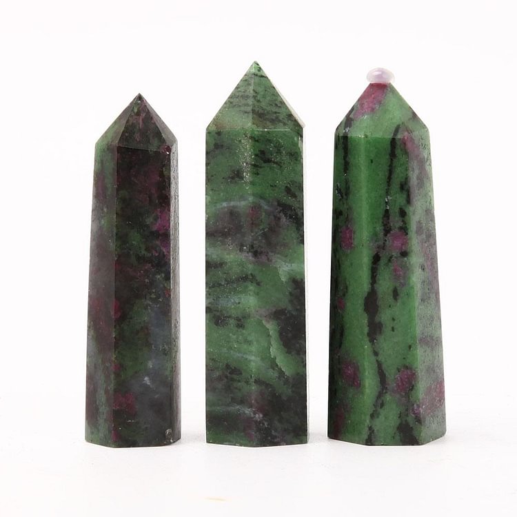 Set of 3 Ruby in Zoisite Towers Points Bulk