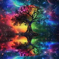 Cosmic Tree of Light &ndash; Diamond Painting