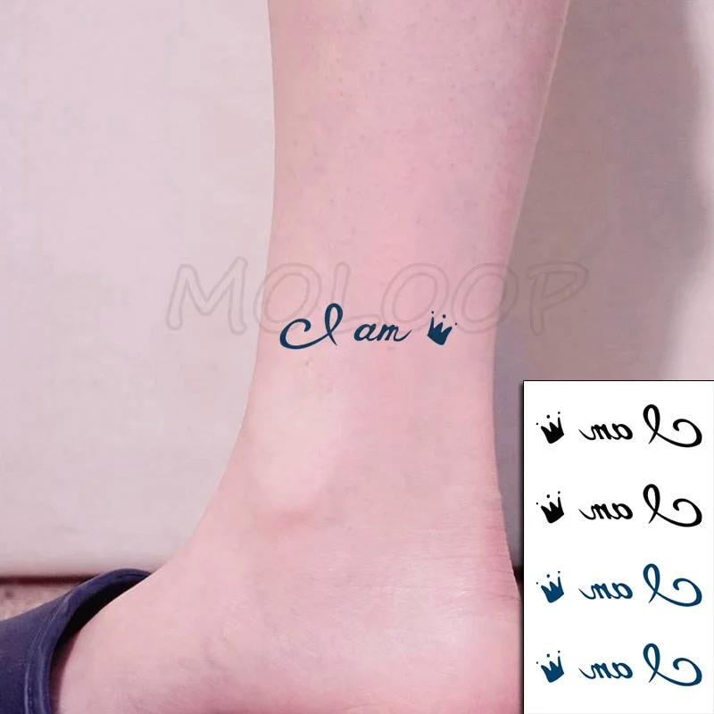Water Transfer Tattoo Sexy Black Letter Lifeline Tattoo Body Art Waterproof Temporary Fake Flash Tattoo for Man Woman 10.5*6cm