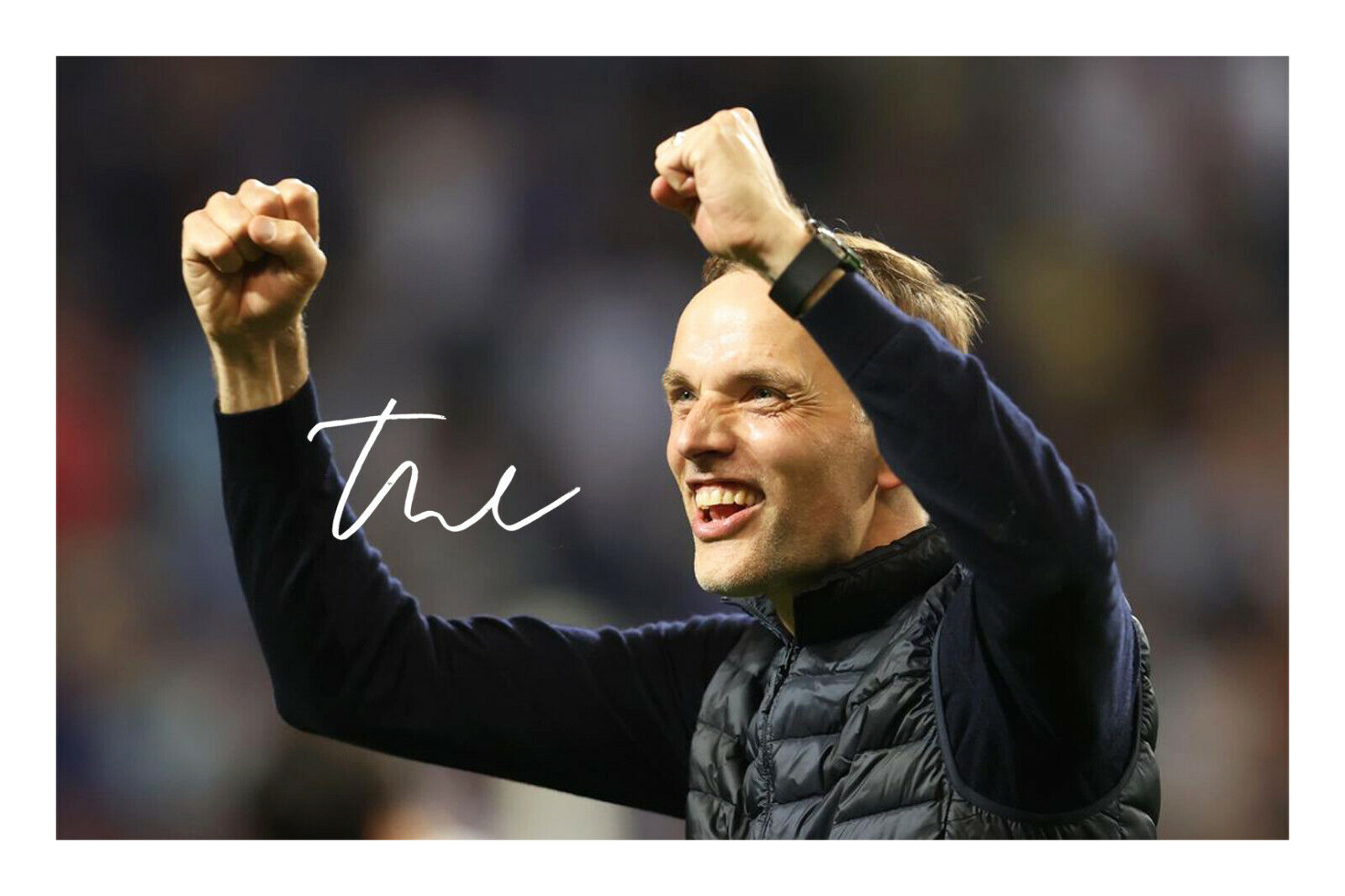 Thomas Tuchel Signed A4 Photo Poster painting Print Chelsea FC Champions League 2021 Autograph