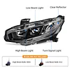 DWVO Projector Headlights Assembly with Daytime Running Lamps Compatible with 2016 2017 2018 2019 2020 2021 Civic Headlamp Replacement Pair Black Housing