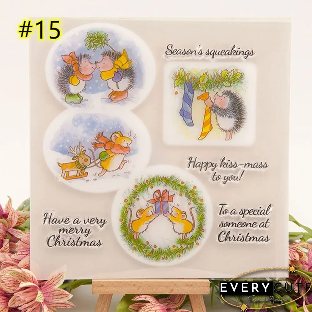 Santa Claus Merry Christmas Transparent Clear Stamps for Scrapbooking DIY Silicone Seals