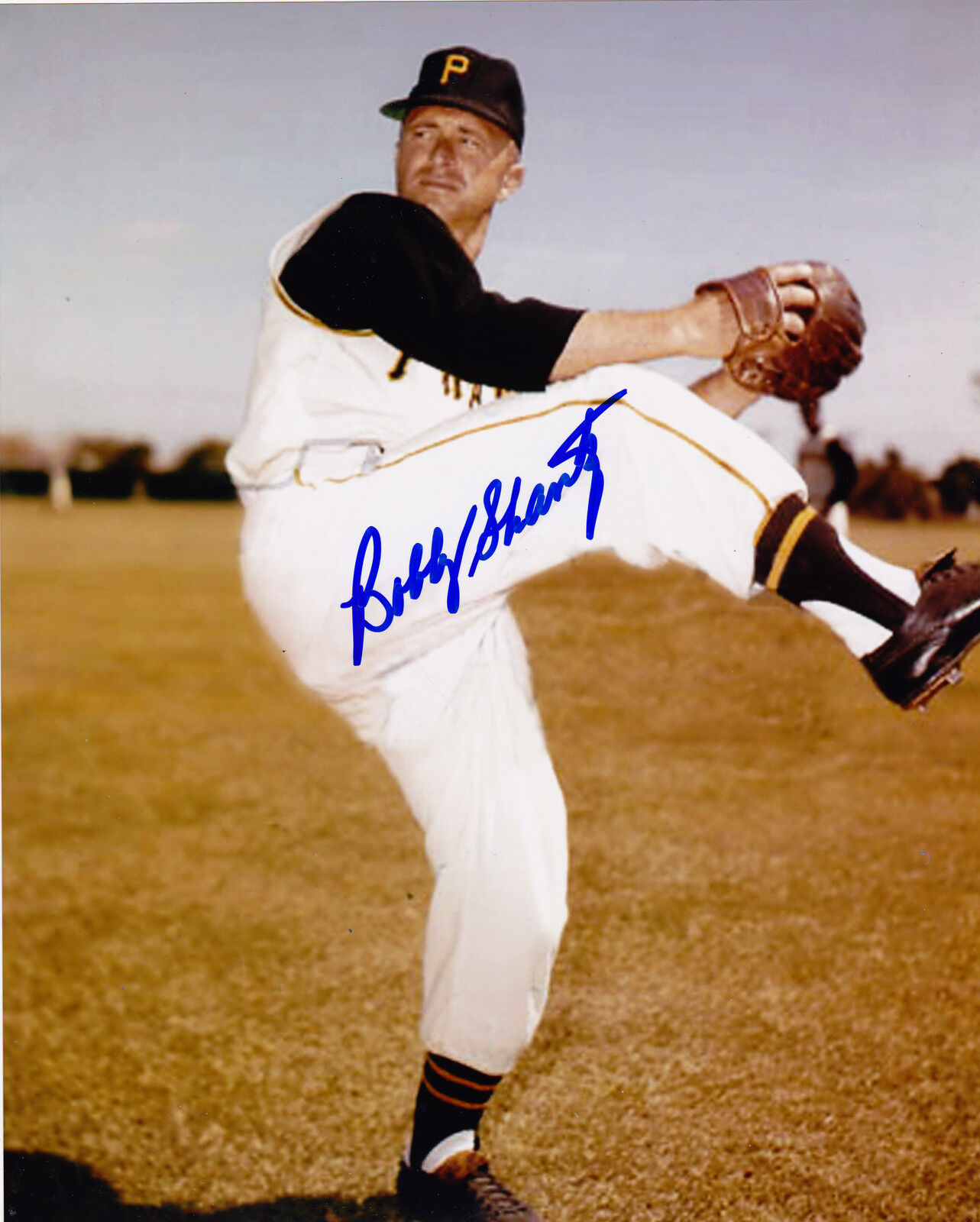 BOBBY SHANTZ PITTSBURGH PIRATES ACTION SIGNED 8x10