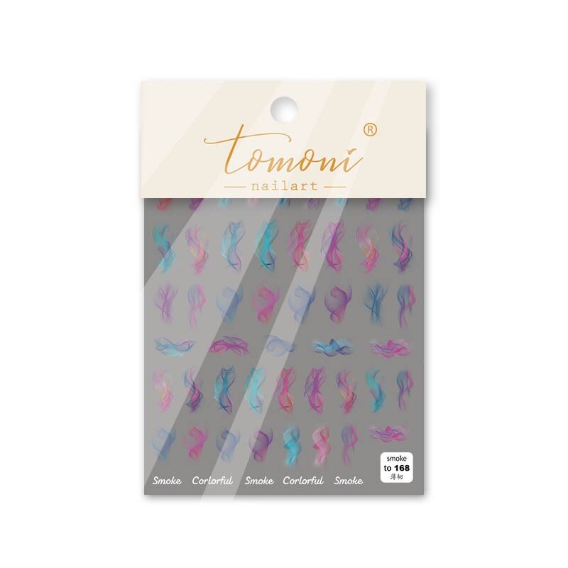 1 Pc White Gradient Smoke Nail Art Stickers Lace Butterfly Design Water Slide Manicure Decals Nail Tip Decoration Accessories