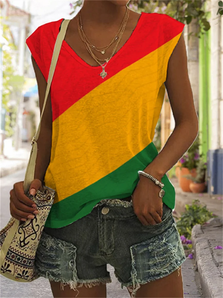 Juneteenth Flag Contrasting Colors Tank Top
