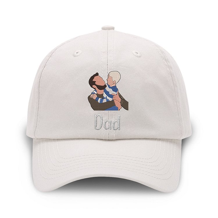 Custom 2D Photo - Personalized Father Embroidered Classic Cap For Father Mom Gift