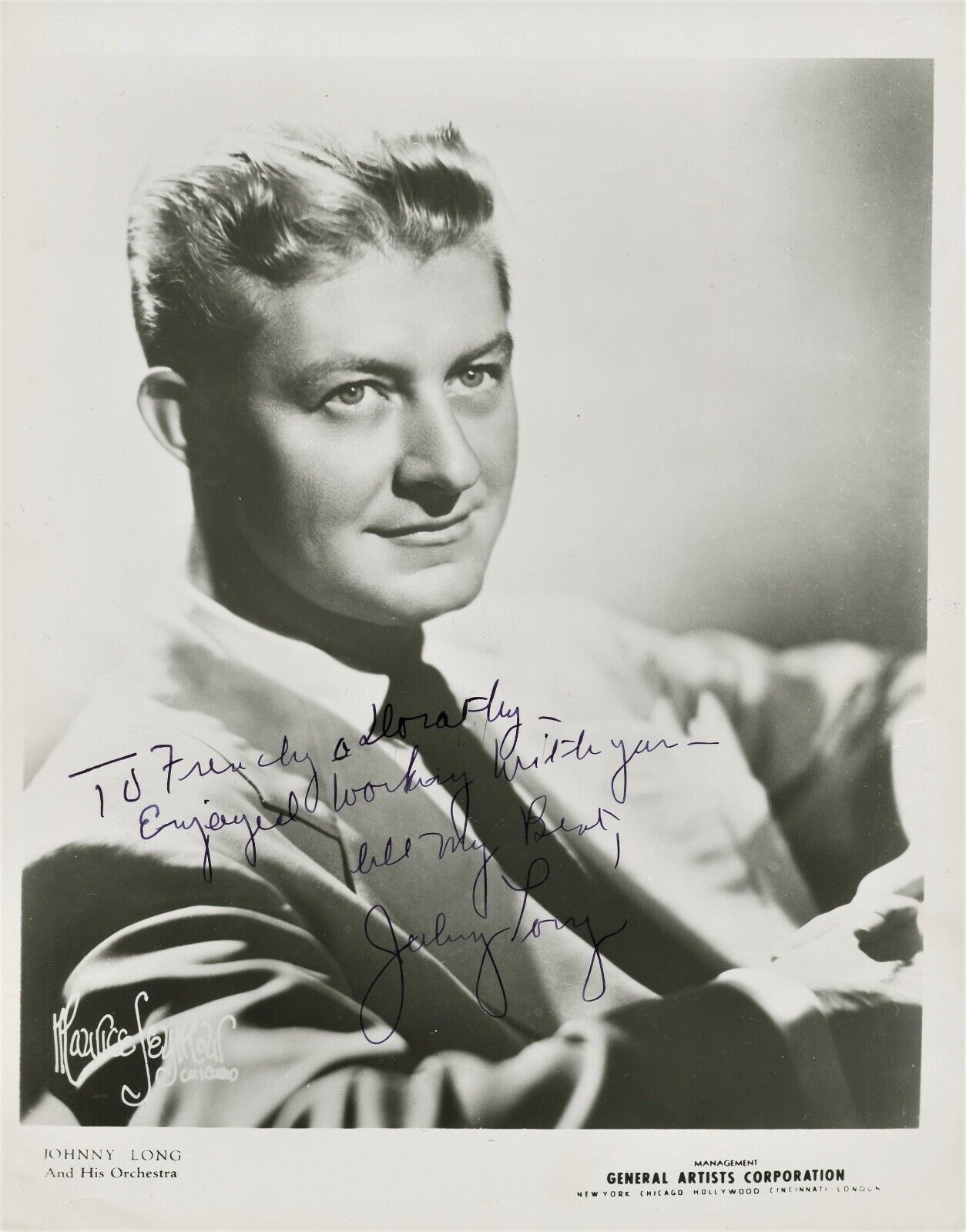 Handsome Vintage JOHNNY LONG Signed Photo Poster painting