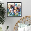 Diamond Painting - Full Round Drill - Two Cats(Canvas|40*40cm)