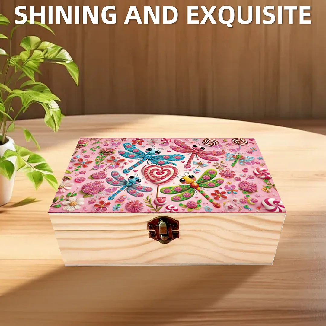 1Pc DIY Diamond Painting Wooden Storage Box Jewelry Box Kits (MZH033)