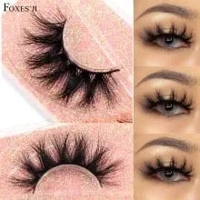 pornhint Pornhint FOXESJI Makeup Eyelashes 3D Mink Lashes Fluffy Soft Wispy Natural Cross Eyelash Extension Reusable Lashes Mink False Eyelashes