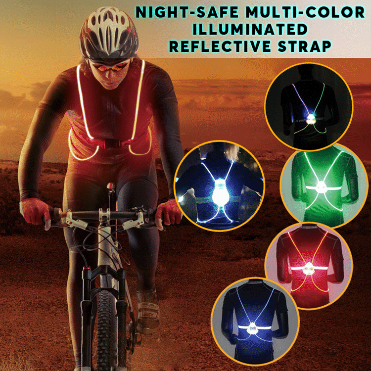 Night-Safe Multi-color Illuminated Reflective Strap